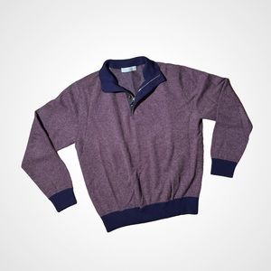 Ermenegildo Zegna Purple Cashmere Quarter Zip Button Sweater M 50 Like New